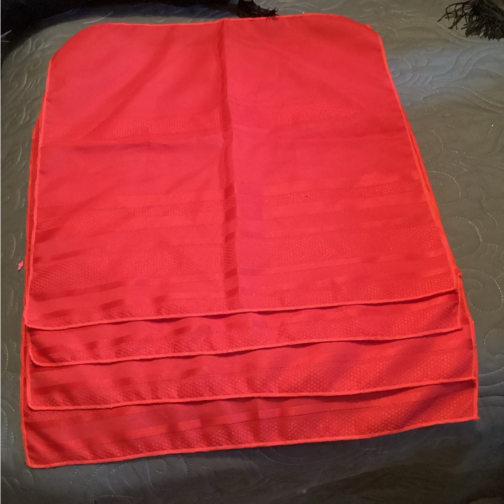 Vintage set of Four red dinner napkins, size 17” X 17’,